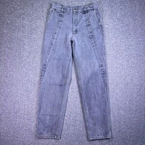 VTG 70s Lee Jeans 30 Gray High Rise Tapered Western Mom Grunge Seam Talon 42 USA